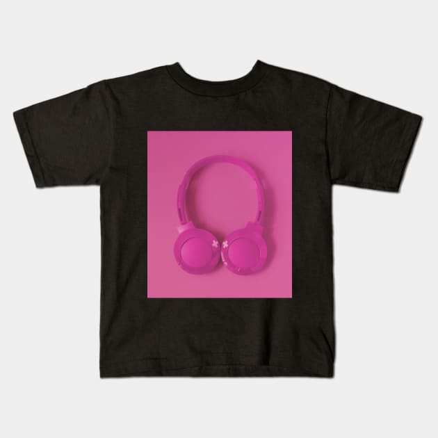 headphones Kids T-Shirt by luilli